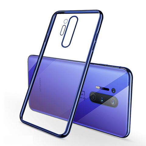 Coque Ultra Fine TPU Souple Housse Etui Transparente S01 pour OnePlus 8 Pro Bleu