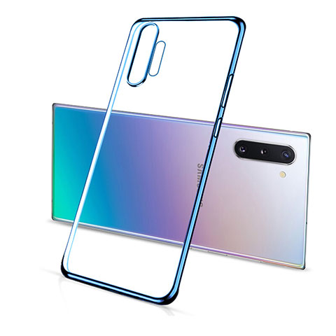 Coque Ultra Fine TPU Souple Housse Etui Transparente S01 pour Samsung Galaxy Note 10 Plus 5G Bleu