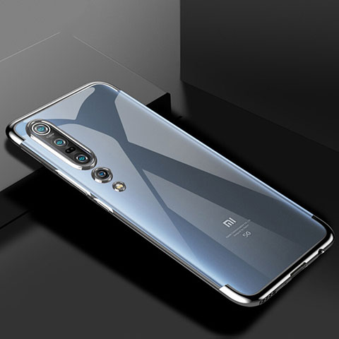 Coque Ultra Fine TPU Souple Housse Etui Transparente S01 pour Xiaomi Mi 10 Pro Argent