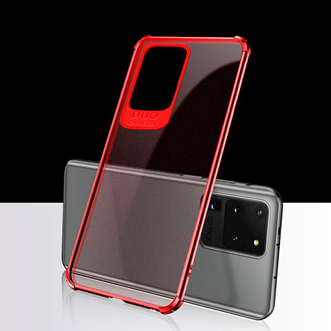 Coque Ultra Fine TPU Souple Housse Etui Transparente S02 pour Samsung Galaxy S20 Ultra 5G Rouge