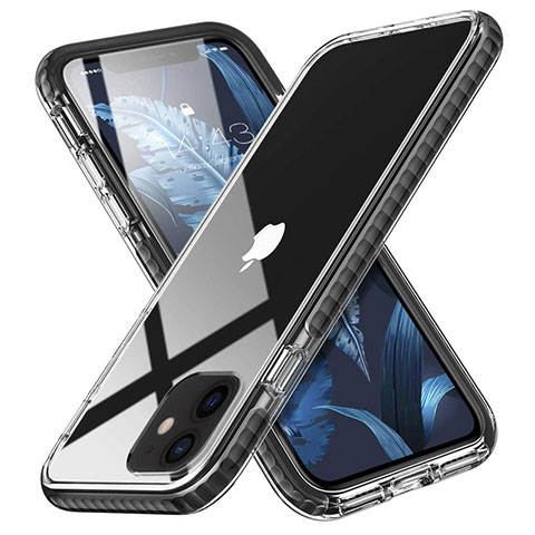 Coque Ultra Fine TPU Souple Housse Etui Transparente S03 pour Apple iPhone 12 Noir