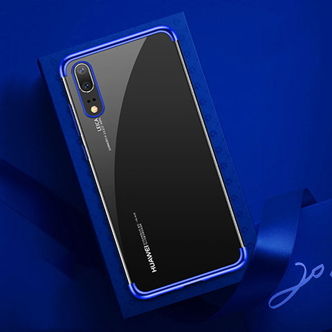 Coque Ultra Fine TPU Souple Housse Etui Transparente S03 pour Huawei P20 Bleu