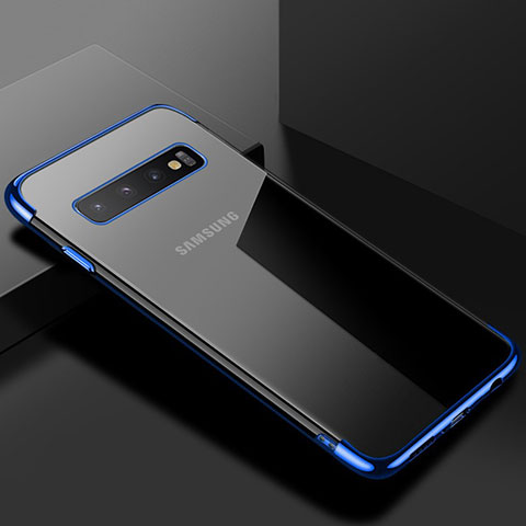 Coque Ultra Fine TPU Souple Housse Etui Transparente S03 pour Samsung Galaxy S10 5G Bleu