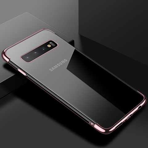 Coque Ultra Fine TPU Souple Housse Etui Transparente S03 pour Samsung Galaxy S10 Plus Or Rose