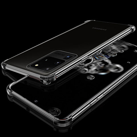 Coque Ultra Fine TPU Souple Housse Etui Transparente S03 pour Samsung Galaxy S20 Ultra 5G Noir