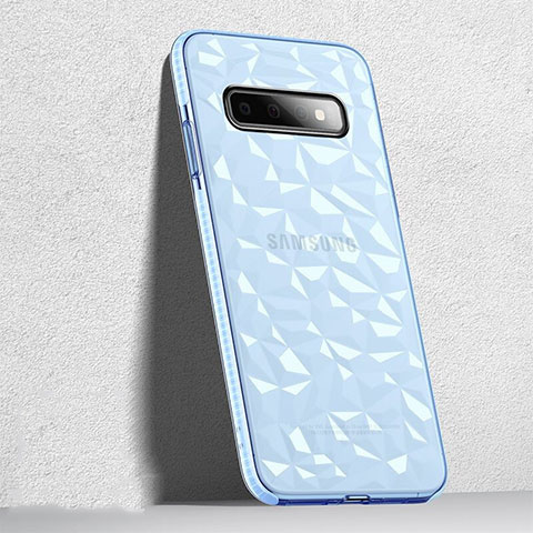 Coque Ultra Fine TPU Souple Housse Etui Transparente S04 pour Samsung Galaxy S10 Noir