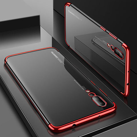Coque Ultra Fine TPU Souple Housse Etui Transparente S05 pour Huawei P20 Pro Rouge
