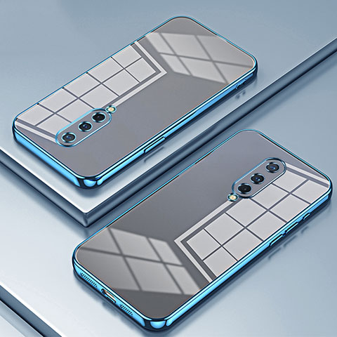 Coque Ultra Fine TPU Souple Housse Etui Transparente SY1 pour OnePlus 8 Bleu