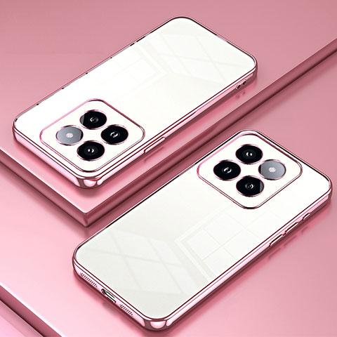 Coque Ultra Fine TPU Souple Housse Etui Transparente SY1 pour Xiaomi Mi 14 Pro 5G Or Rose