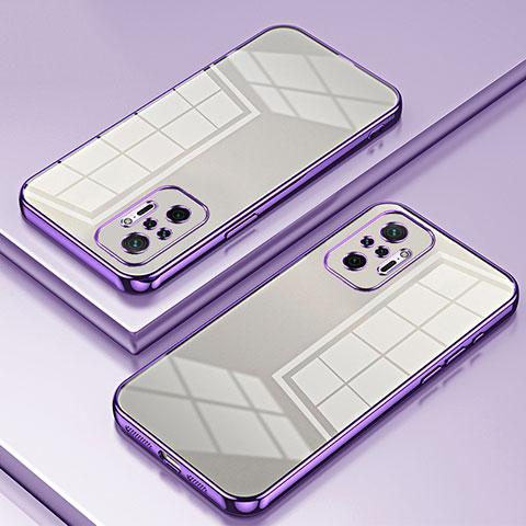 Coque Ultra Fine TPU Souple Housse Etui Transparente SY1 pour Xiaomi Redmi Note 10 Pro 4G Violet
