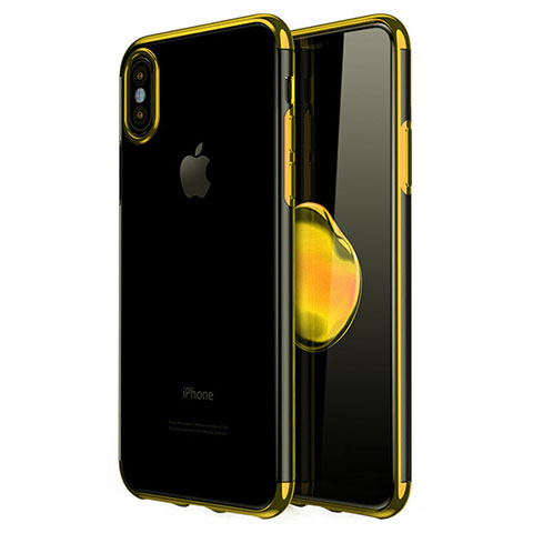 Coque Ultra Fine TPU Souple Housse Etui Transparente V02 pour Apple iPhone Xs Max Or