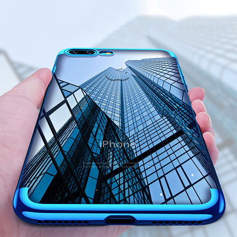 Coque Ultra Fine TPU Souple Transparente A04 pour Apple iPhone 7 Plus Bleu