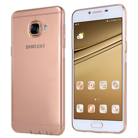 Coque Ultra Fine TPU Souple Transparente T06 pour Samsung Galaxy C7 SM-C7000 Or