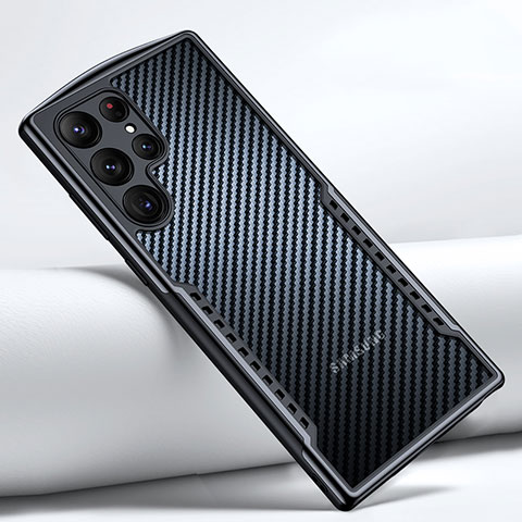 Coque Ultra Fine TPU Souple Transparente T06 pour Samsung Galaxy S21 Ultra 5G Noir