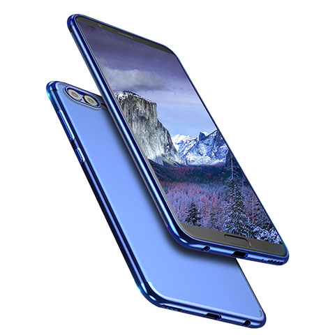 Coque Ultra Fine TPU Souple Transparente T09 pour Huawei Honor V10 Bleu