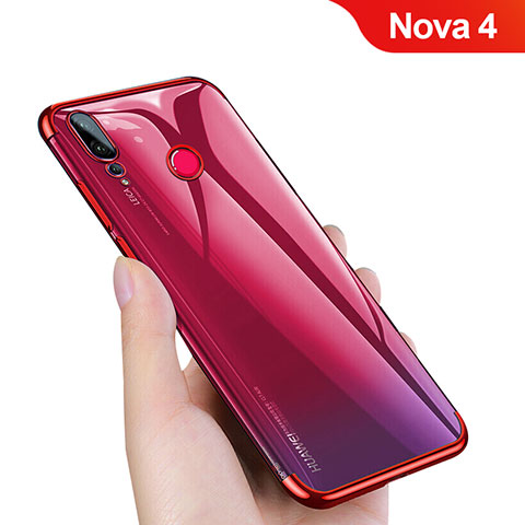 Coque Ultra Fine TPU Souple Transparente T10 pour Huawei Nova 4 Rouge