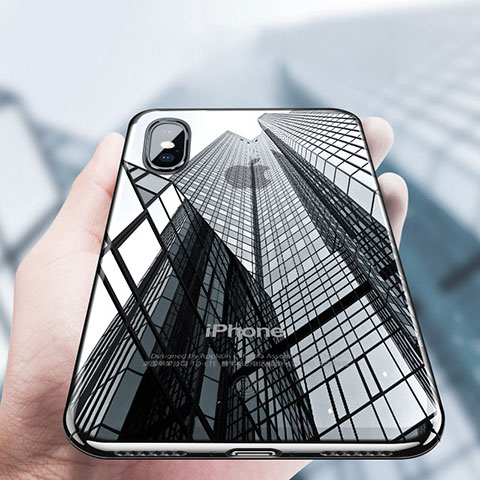 Coque Ultra Fine TPU Souple Transparente V12 pour Apple iPhone Xs Noir