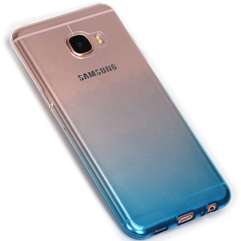 Coque Ultra Fine Transparente Souple Degrade G01 pour Samsung Galaxy C7 SM-C7000 Bleu