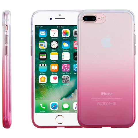 Coque Ultra Fine Transparente Souple Degrade pour Apple iPhone 8 Plus Rose