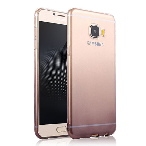 Coque Ultra Fine Transparente Souple Degrade pour Samsung Galaxy C9 Pro C9000 Gris