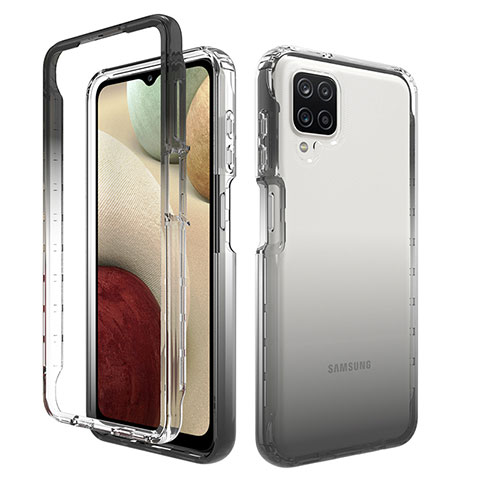Coque Ultra Fine Transparente Souple Housse Etui 360 Degres Avant et Arriere Degrade JX1 pour Samsung Galaxy A12 5G Noir