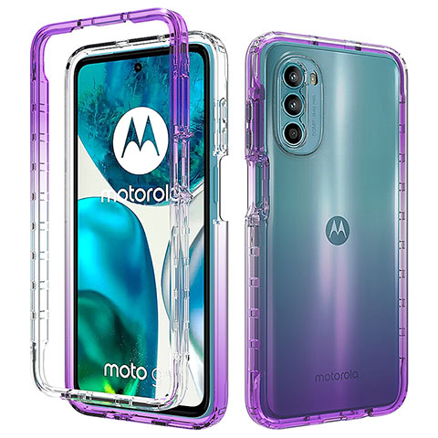 Coque Ultra Fine Transparente Souple Housse Etui 360 Degres Avant et Arriere Degrade pour Motorola Moto G71s 5G Violet