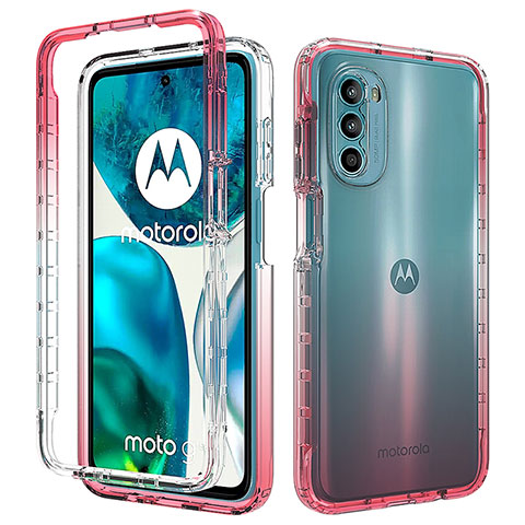 Coque Ultra Fine Transparente Souple Housse Etui 360 Degres Avant et Arriere Degrade pour Motorola Moto G82 5G Rouge