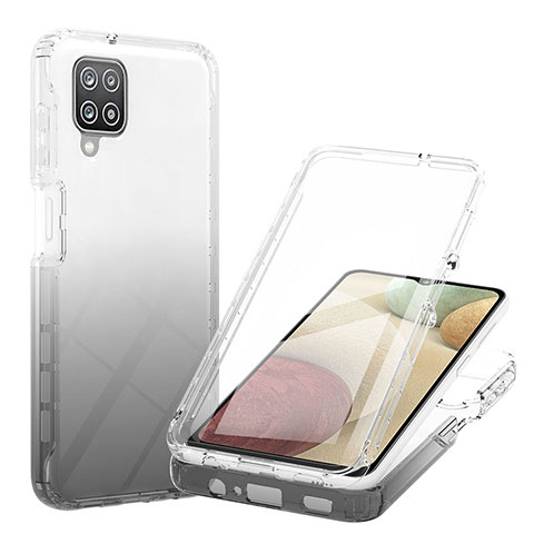 Coque Ultra Fine Transparente Souple Housse Etui 360 Degres Avant et Arriere Degrade YB1 pour Samsung Galaxy F12 Noir