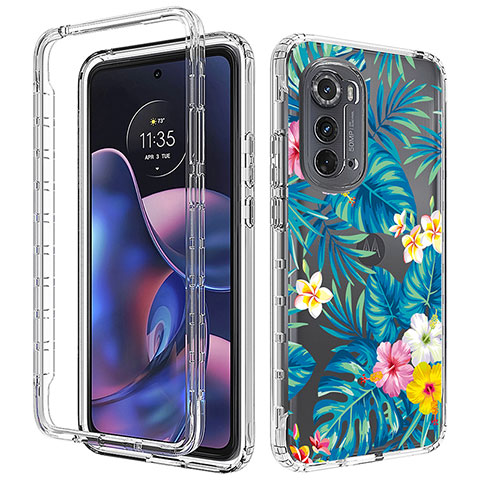 Coque Ultra Fine Transparente Souple Housse Etui 360 Degres Avant et Arriere pour Motorola Moto Edge (2022) 5G Bleu Ciel