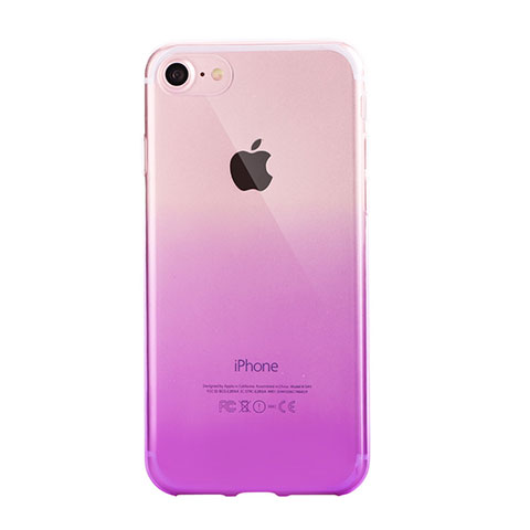 Coque Ultra Fine Transparente Souple Housse Etui Degrade G01 pour Apple iPhone 7 Violet