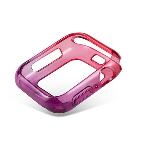 Coque Ultra Fine Transparente Souple Housse Etui Degrade G01 pour Apple iWatch 5 40mm Rouge