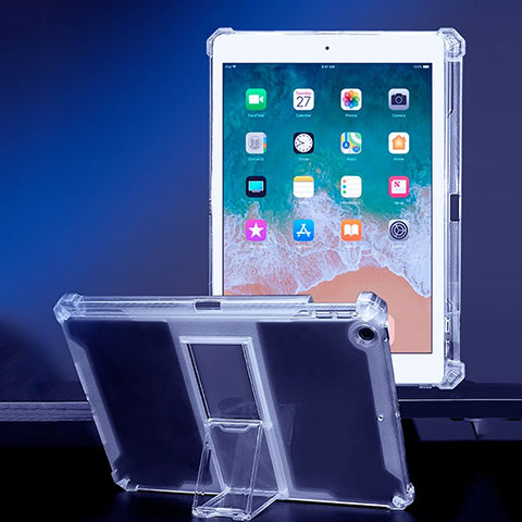Coque Ultra Slim Silicone Souple Housse Etui Transparente avec Support pour Apple iPad Air 2 Clair