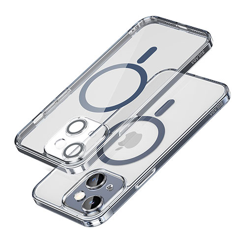 Coque Ultra Slim Silicone Souple Transparente avec Mag-Safe Magnetic Magnetique LD1 pour Apple iPhone 14 Plus Bleu