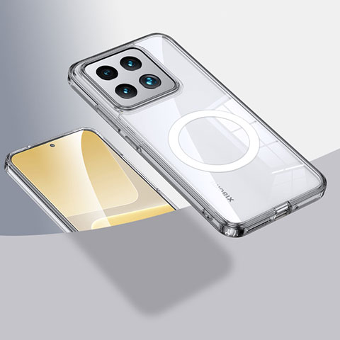 Coque Ultra Slim Silicone Souple Transparente avec Mag-Safe Magnetic Magnetique QK1 pour Xiaomi Mi 14 5G Clair
