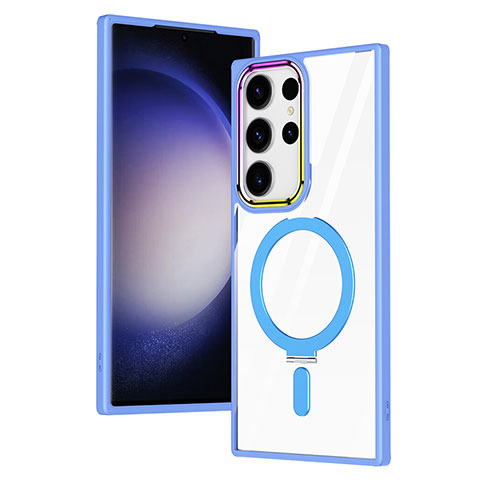 Coque Ultra Slim Silicone Souple Transparente avec Mag-Safe Magnetic Magnetique SD1 pour Samsung Galaxy S23 Ultra 5G Bleu Ciel