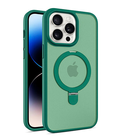 Coque Ultra Slim Silicone Souple Transparente avec Mag-Safe Magnetic Magnetique T02 pour Apple iPhone 14 Pro Max Vert