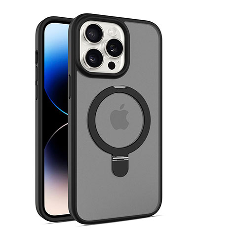 Coque Ultra Slim Silicone Souple Transparente avec Mag-Safe Magnetic Magnetique T02 pour Apple iPhone 14 Pro Noir