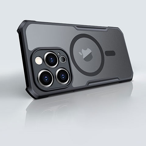 Coque Ultra Slim Silicone Souple Transparente avec Mag-Safe Magnetic Magnetique XD6 pour Apple iPhone 14 Pro Max Noir
