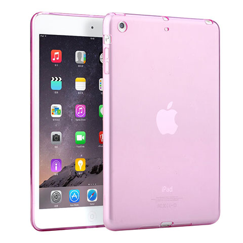 Coque Ultra Slim Silicone Souple Transparente pour Apple iPad Mini 3 Rose
