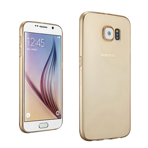 Coque Ultra Slim TPU Souple Transparente pour Samsung Galaxy S6 Duos SM-G920F G9200 Or