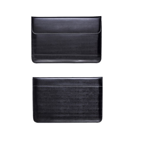 Double Pochette Housse Cuir L14 pour Apple MacBook Air 13 pouces Noir