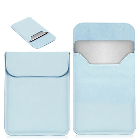 Double Pochette Housse Cuir L19 pour Apple MacBook Pro 13 pouces Bleu Ciel