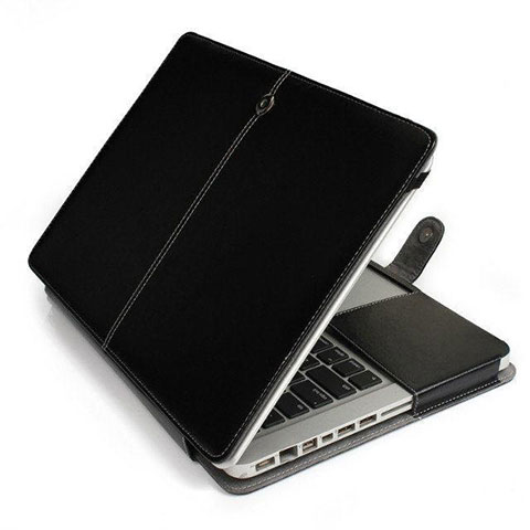 Double Pochette Housse Cuir L24 pour Apple MacBook 12 pouces Noir