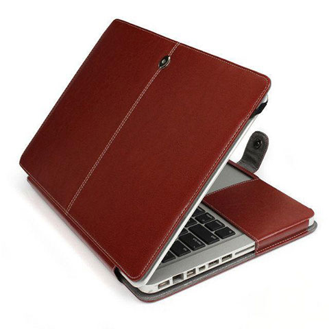 Double Pochette Housse Cuir L24 pour Apple MacBook Pro 13 pouces Marron