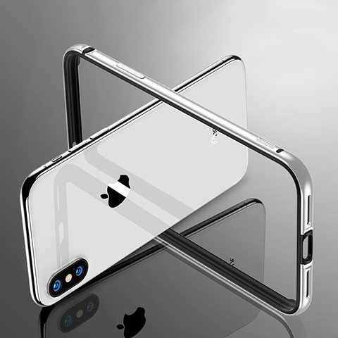 Etui Bumper Luxe Aluminum Metal pour Apple iPhone Xs Argent