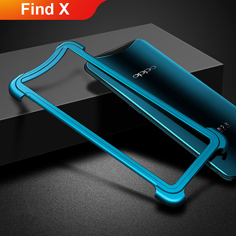 Etui Bumper Luxe Aluminum Metal pour Oppo Find X Bleu