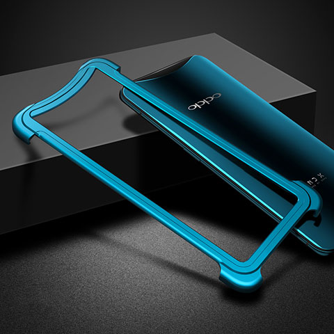 Etui Bumper Luxe Aluminum Metal pour Oppo Find X Super Flash Edition Bleu