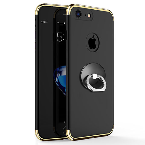 Etui Bumper Luxe Metal et Plastique avec Support Bague Anneau pour Apple iPhone SE (2020) Noir