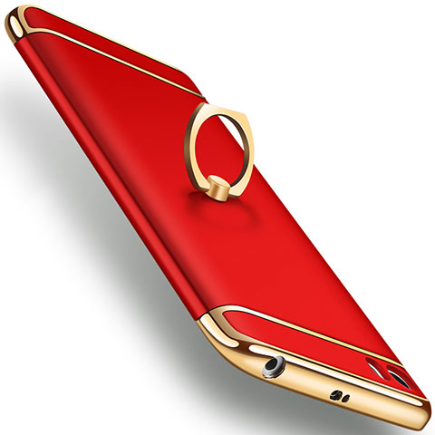 Etui Bumper Luxe Metal et Plastique avec Support Bague Anneau pour Xiaomi Mi 5 Rouge