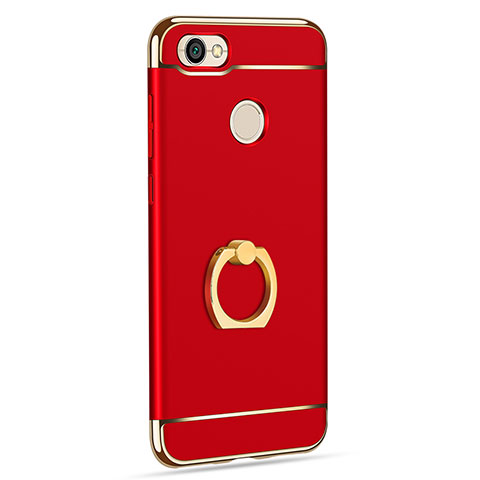 Etui Bumper Luxe Metal et Plastique avec Support Bague Anneau pour Xiaomi Redmi Note 5A Prime Rouge